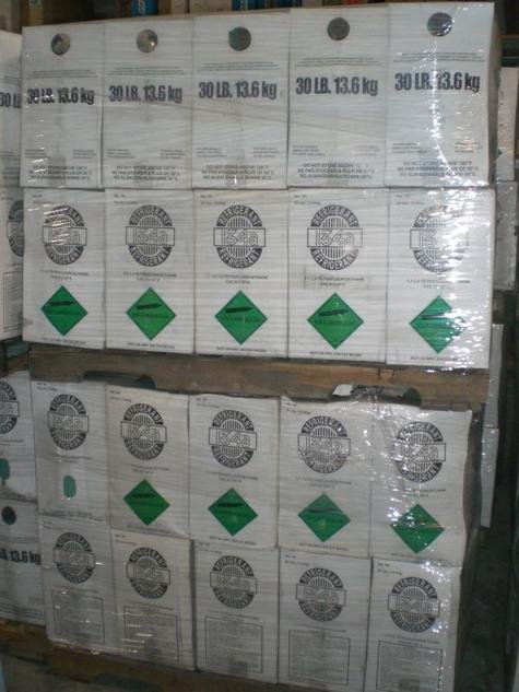30_lb_Refrigerant_Boxes_Pallet_CFC_HCFC_Wholesale_with_EPA_Compliance R134A 40 x 30lb Cylinders Automotive Refrigerant FREE FREIGHT!