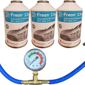 Chemours R-134a Refrigerant – 3-Pack (12oz Self-Sealing Cans), MVAC