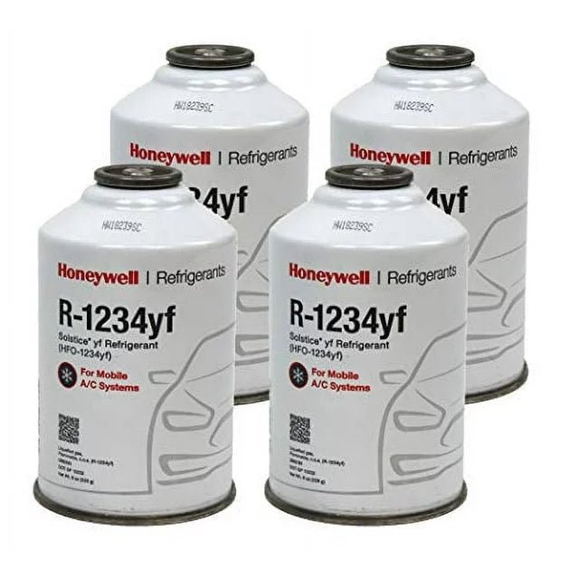 Honeywell-R1234YF-AC-Refrigerant-for-Mobile-Systems-Solstice-HFO-1234YF-4-8oz-Cans Honeywell R-1234yf Refrigerant – 4 Cans (8oz Each) with HD Brass Can Tap