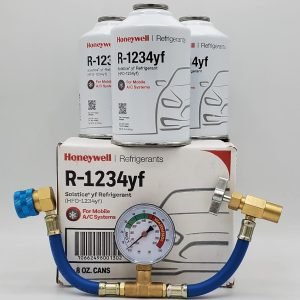 Honeywell R-1234yf Refrigerant – 3 Cans (8oz Each) with HD Brass Can Tap